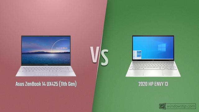 Asus ZenBook 14 UX425 (11th Gen) vs. HP ENVY 13 (13-ba) | WindowsTip