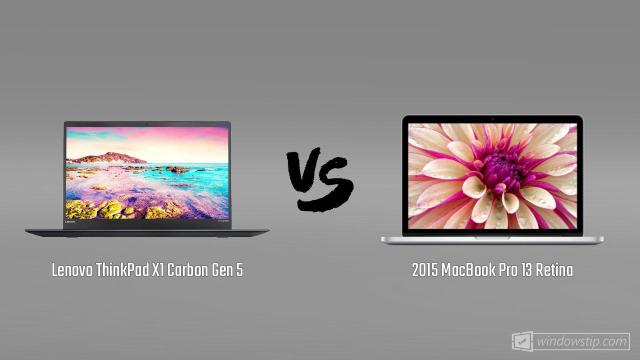 Lenovo ThinkPad X1 Carbon Gen 5 vs. MacBook Pro 13” Retina (2015)