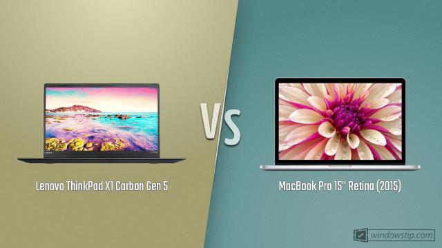 Lenovo ThinkPad X1 Carbon Gen 5 vs. MacBook Pro 15” Retina (2015)