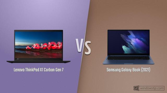 Lenovo ThinkPad X1 Carbon Gen 7 vs. Samsung Galaxy Book (2021)