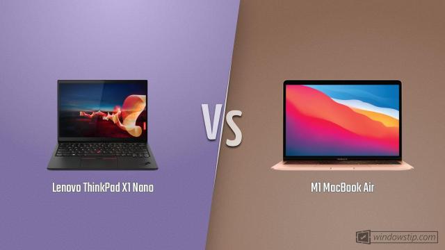 Lenovo ThinkPad X1 Nano vs. M1 MacBook Air