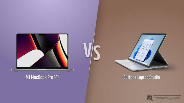 M1 MacBook Pro 14” vs. Surface Laptop Studio