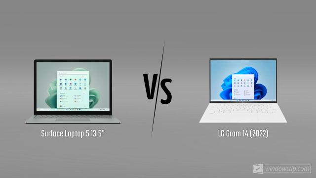 Surface Laptop 5 13.5” vs. LG Gram 14 (2022)