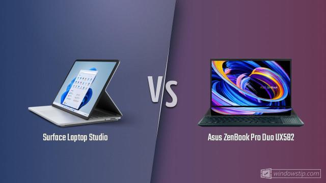 Surface Laptop Studio vs. Asus ZenBook Pro Duo UX582