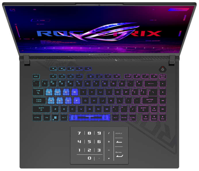 2023 ROG Strix G16 keyboard and touchpad