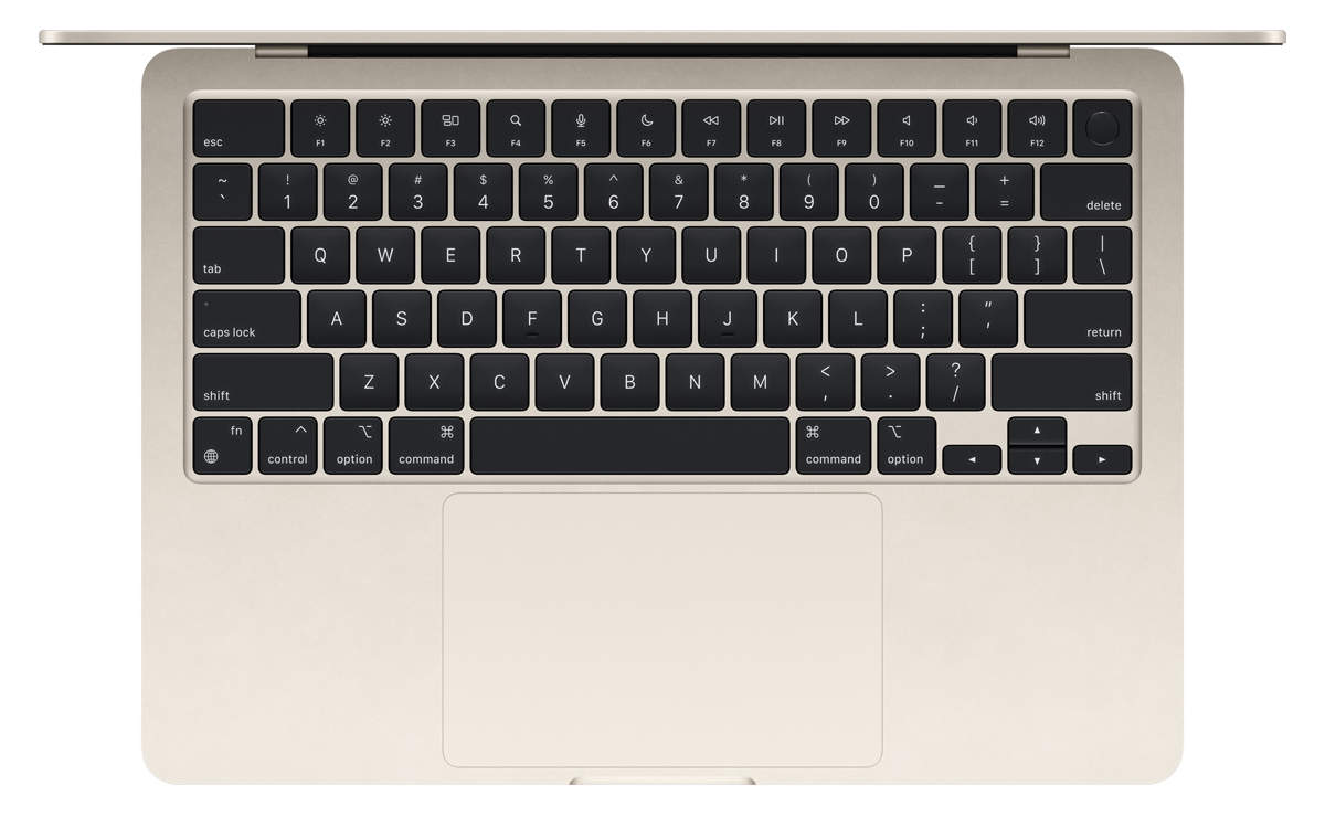 M2 MacBook Air keyboard and touchpad