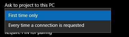 Ask to project to this PC option
