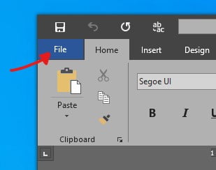 Microsoft Office > File menu