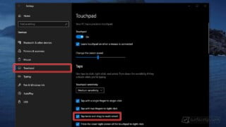 How to enable double tap to drag on Windows 10?