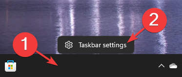 Open Taskbar Settings on Windows 11