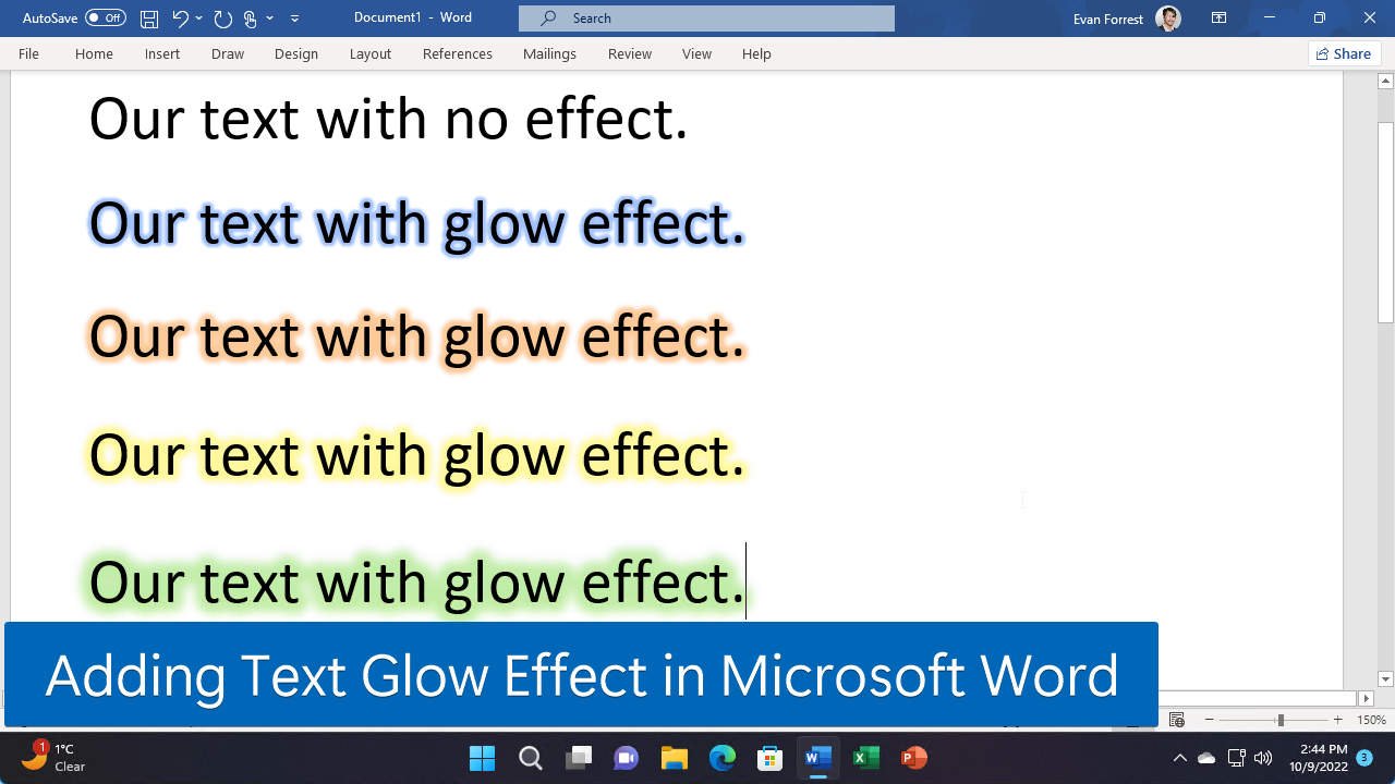 How to Add Text Glow Effect in Microsoft Word
