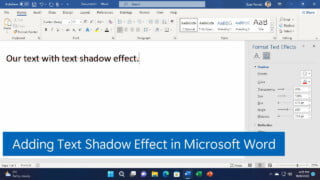 How to Add Text Shadow Effect in Microsoft Word