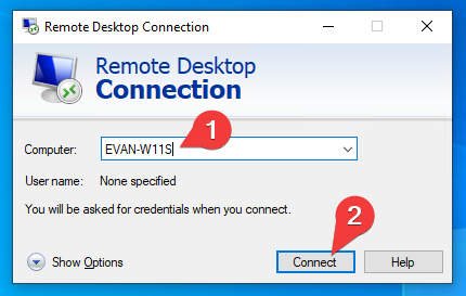 Windows 10 Remote - Enter Computer Name and Connect