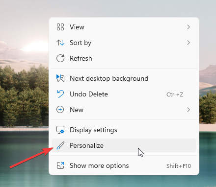 Right-click on Desktop - Personalize