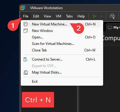 VMWare - File New Virtual Machine