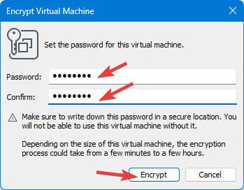 VMWare - Enter Encrypted Password