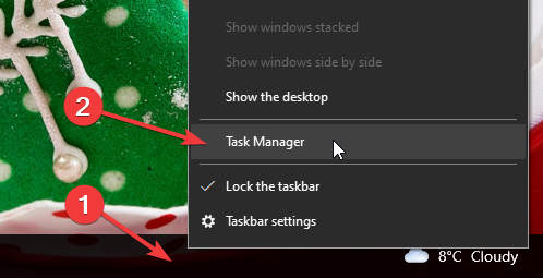 Windows 10: Open Task Manager
