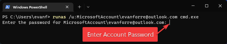 Windows 11: Enter Microsoft Account Password