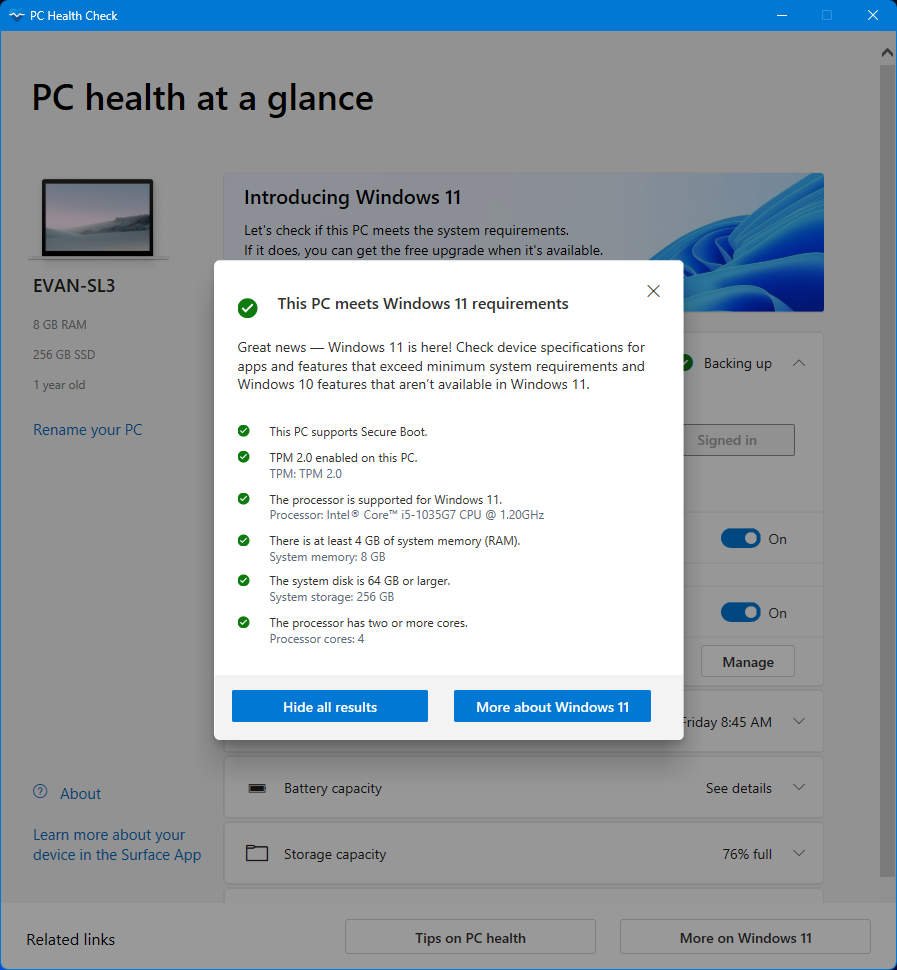 Windows 11 Specifications